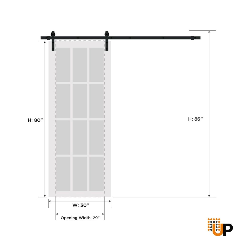 Luxury mdf interior barn door | Mela 7444 White | 30 x 80 photo#6