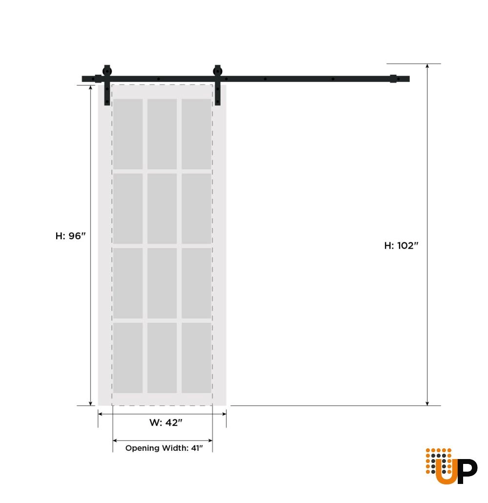 Single solid core sliding flush interior barn door | Mela 0755 Painted White | 42 x 96 photo#6