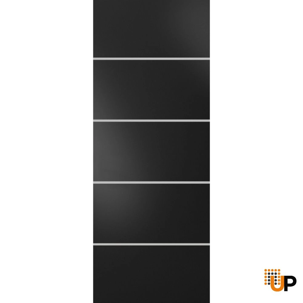 Single solid wood with honeycomb flush interior door slab | Planum 0210 Black Matte | 18 x 80 photo#1