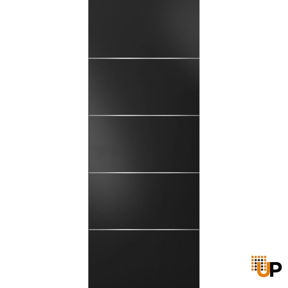 Single solid wood with honeycomb modern interior door slab | Planum 0020 Black Matte | 18 x 80 photo#1