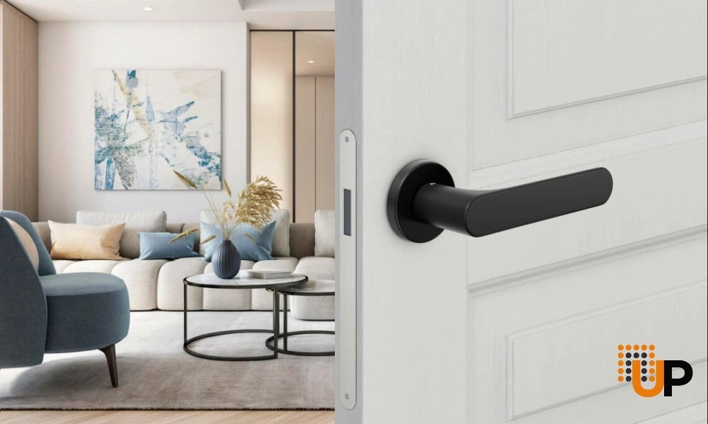 Door Euro Handle SPOT for Magnetic Lock, Black, Passage photo#2
