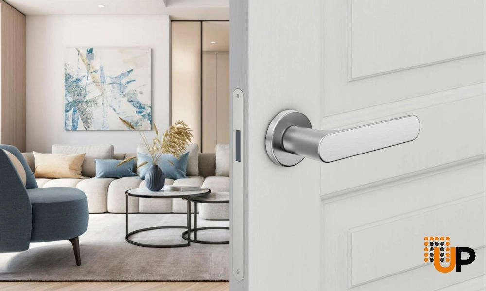 Door Euro Handle SPOT for Magnetic Lock, Satin Chrome, Passage photo#2