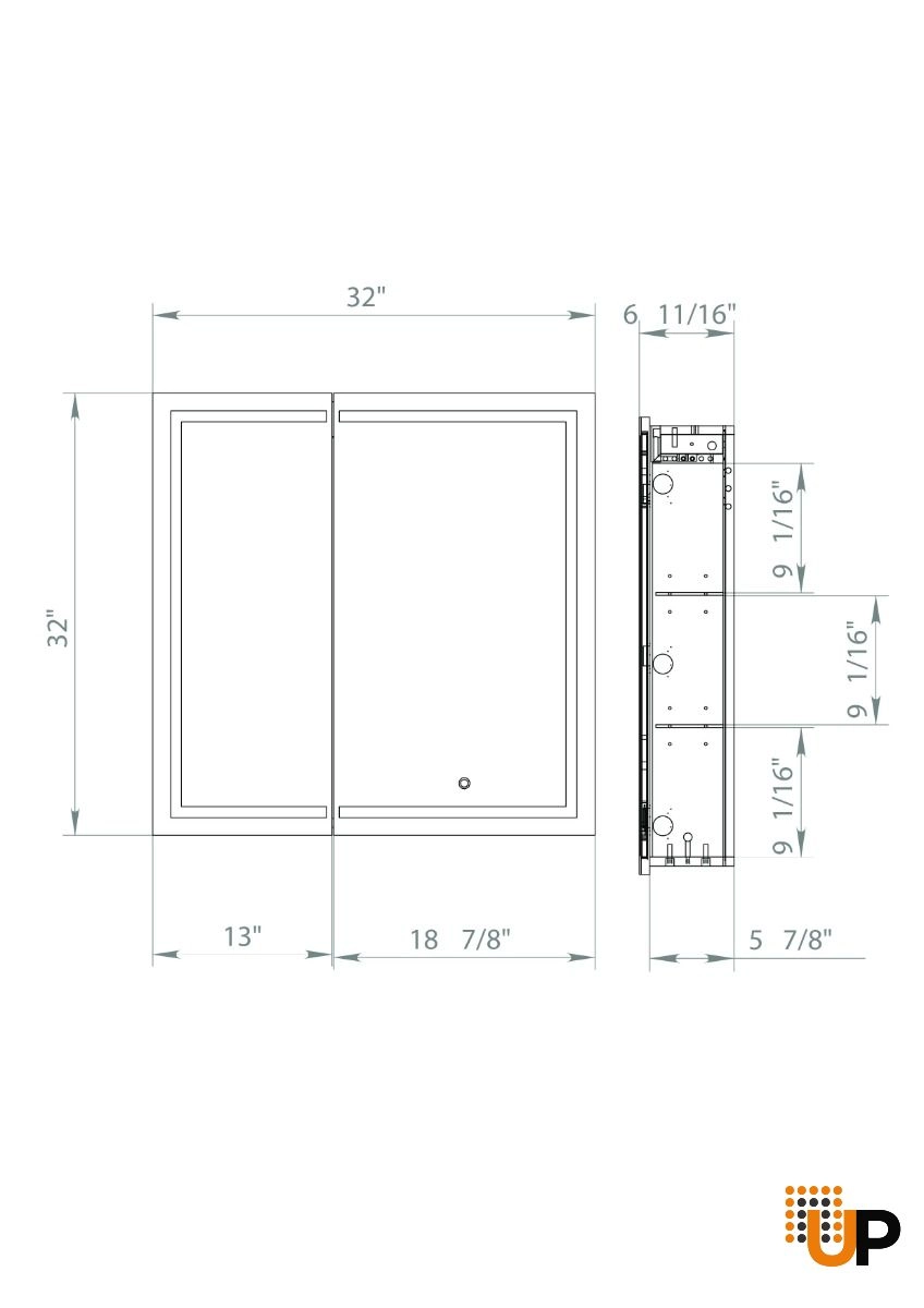 LED Medicine Cabinet SUMMER Collection - 32"-White Matte photo#3