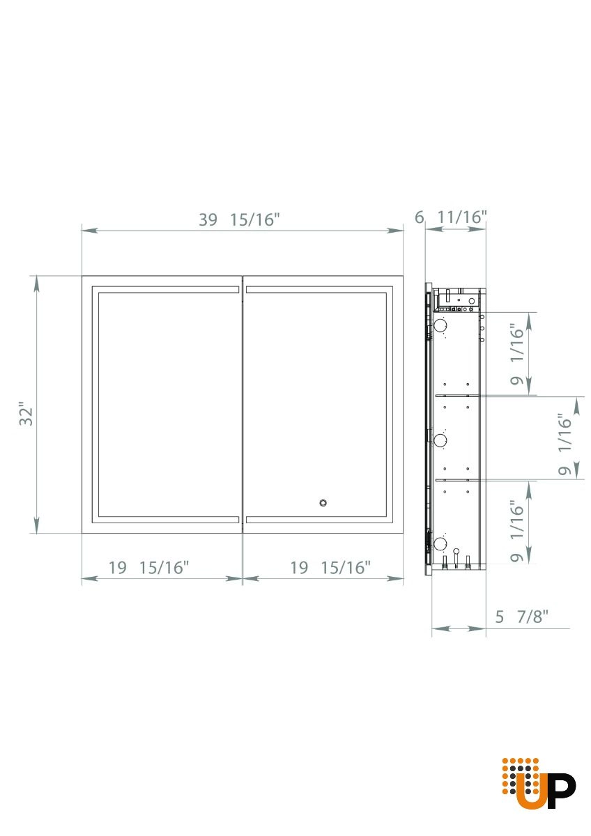 LED Medicine Cabinet SUMMER Collection - 40"-White Matte photo#3