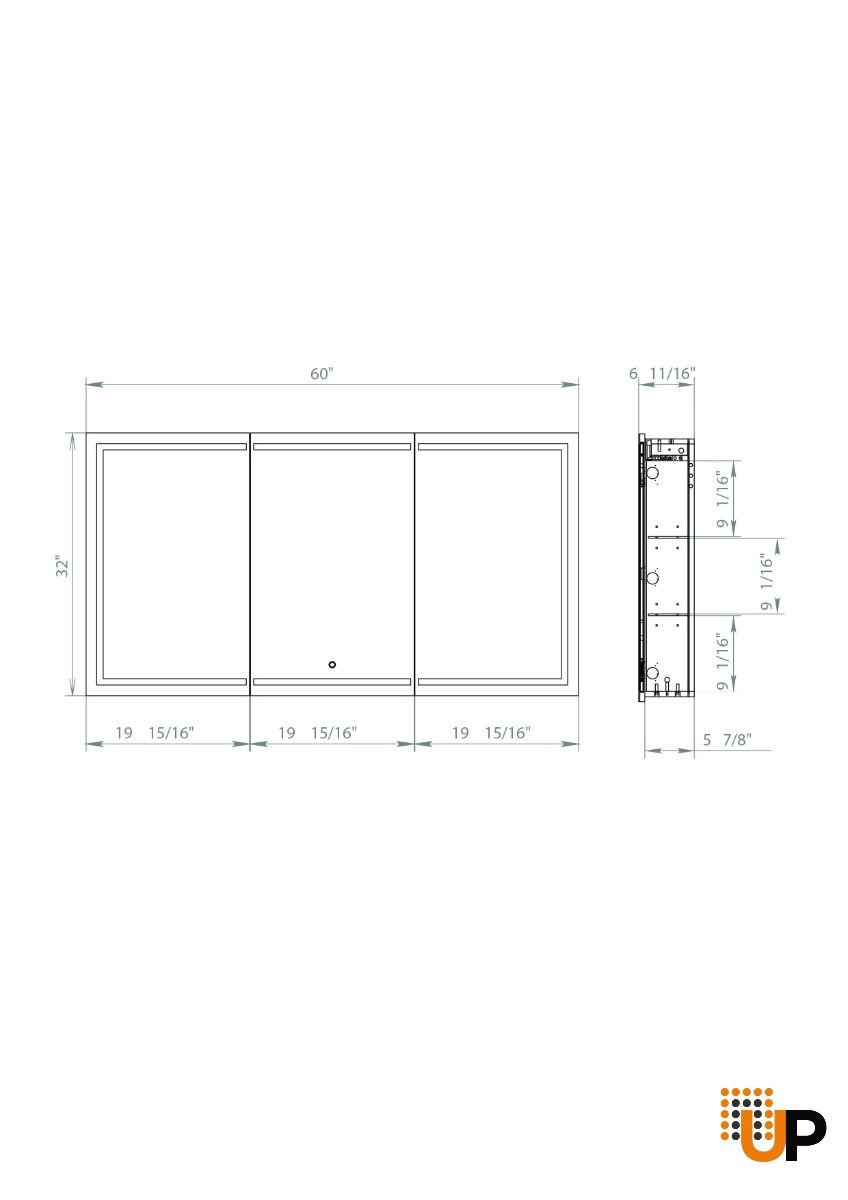 LED Medicine Cabinet SUMMER Collection - 60"-White Matte photo#3