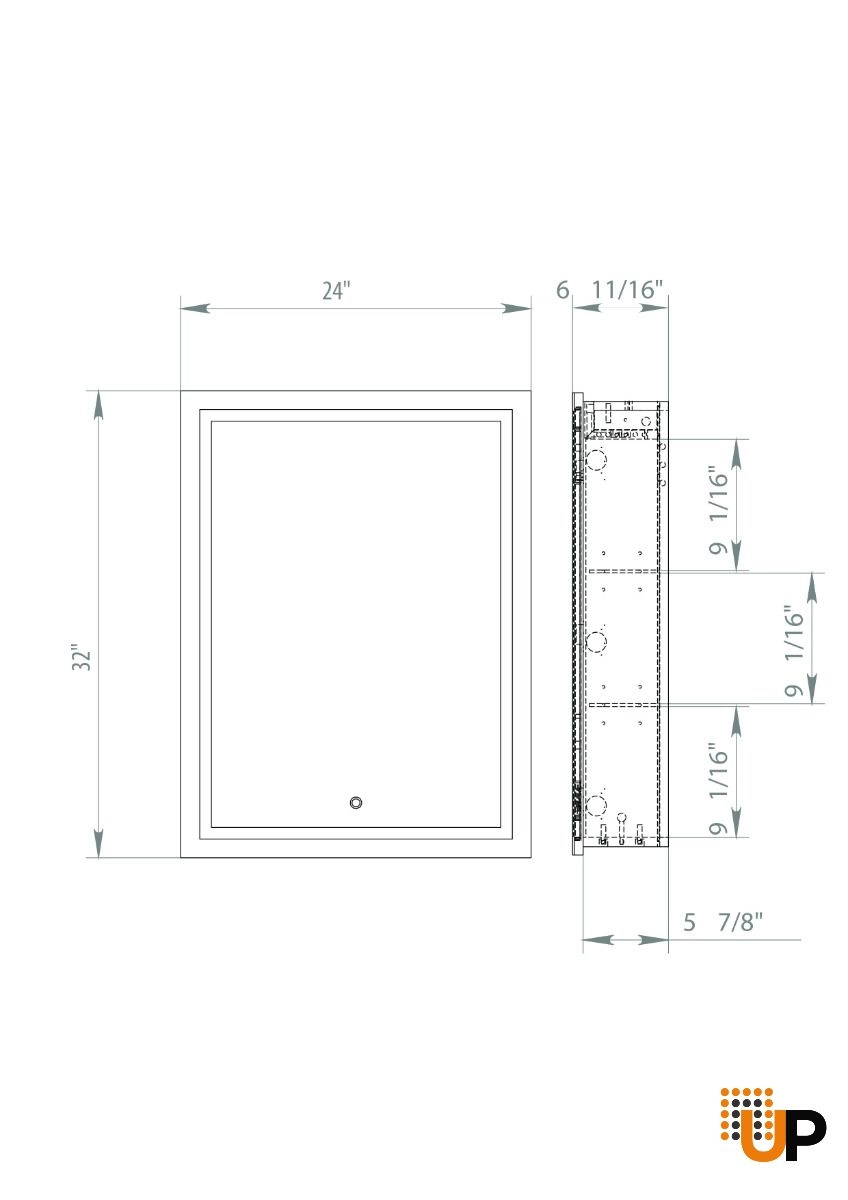 LED Medicine Cabinet SUMMER Collection - 24"-White Matte photo#3