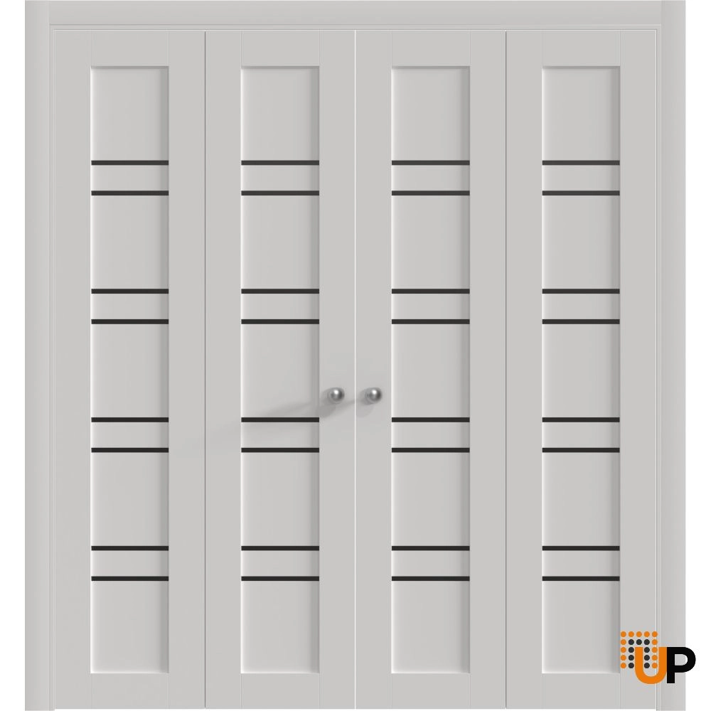 Double solid core sliding interior bi-fold double door | Basic 4901 White | 72 x 80 photo#1