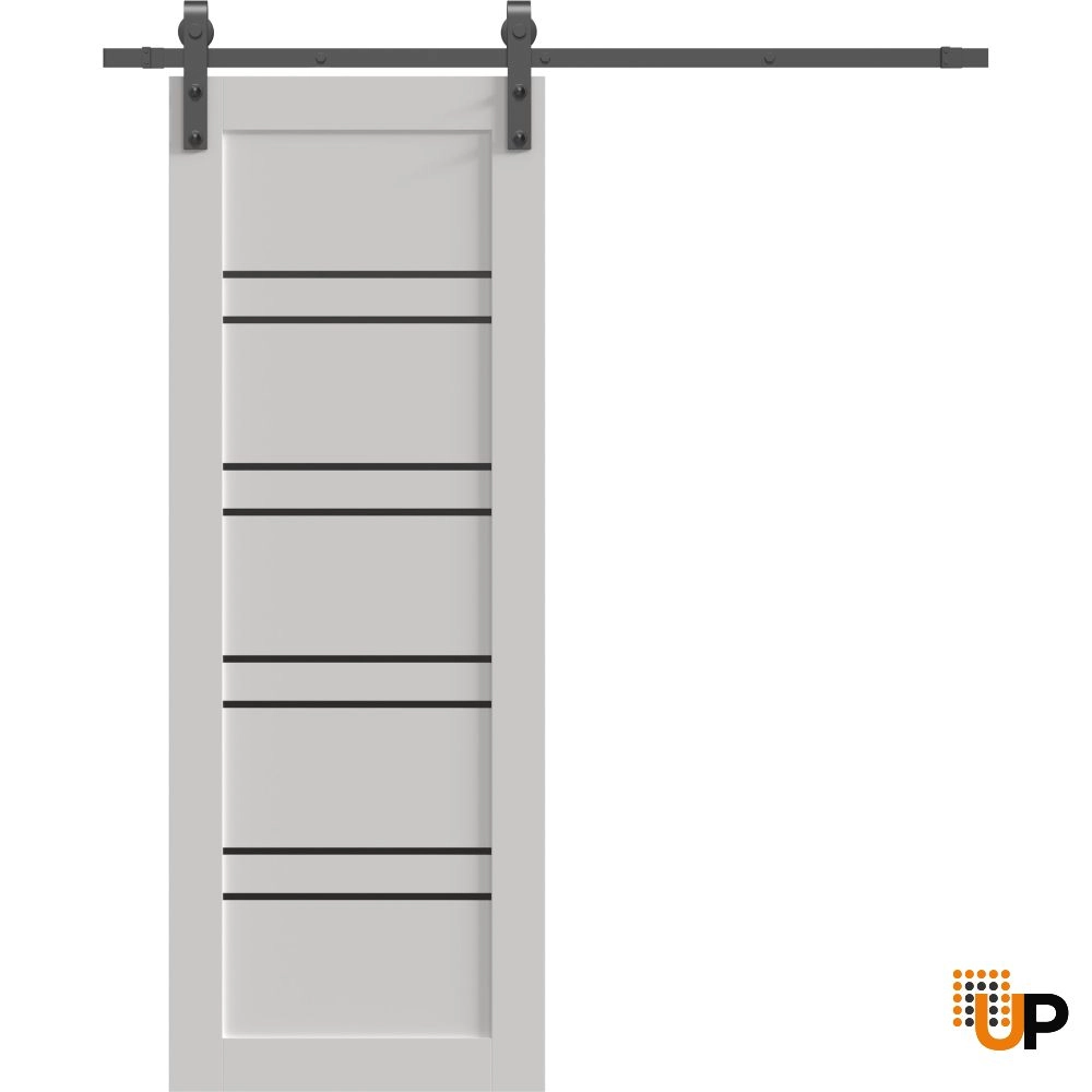 Single solid core sliding interior barn door | Basic 4901 White | 18 x 80 photo#1
