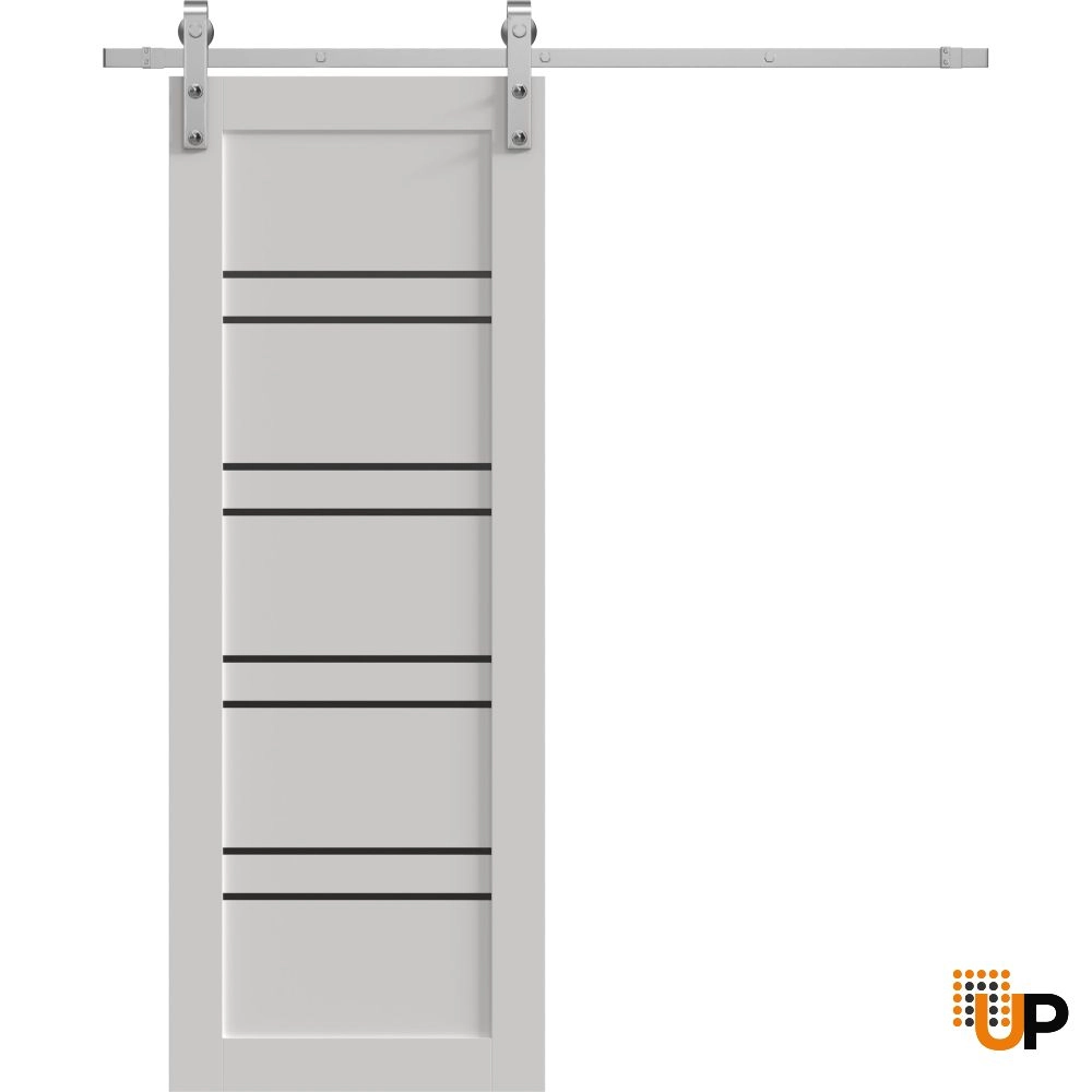 Single solid core sliding interior barn door | Basic 4901 White | 18 x 80 photo#1