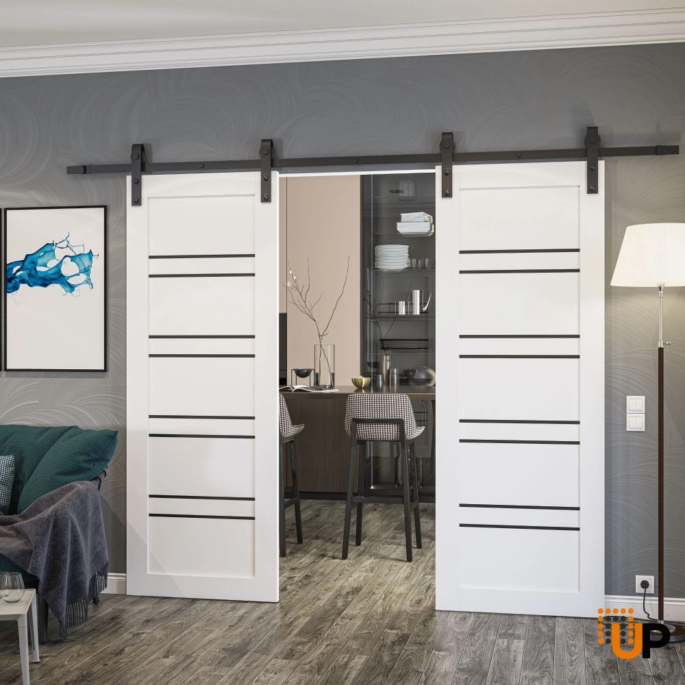 Double solid core sliding interior barn double door | Basic 4901 White | 72 x 84 photo#2