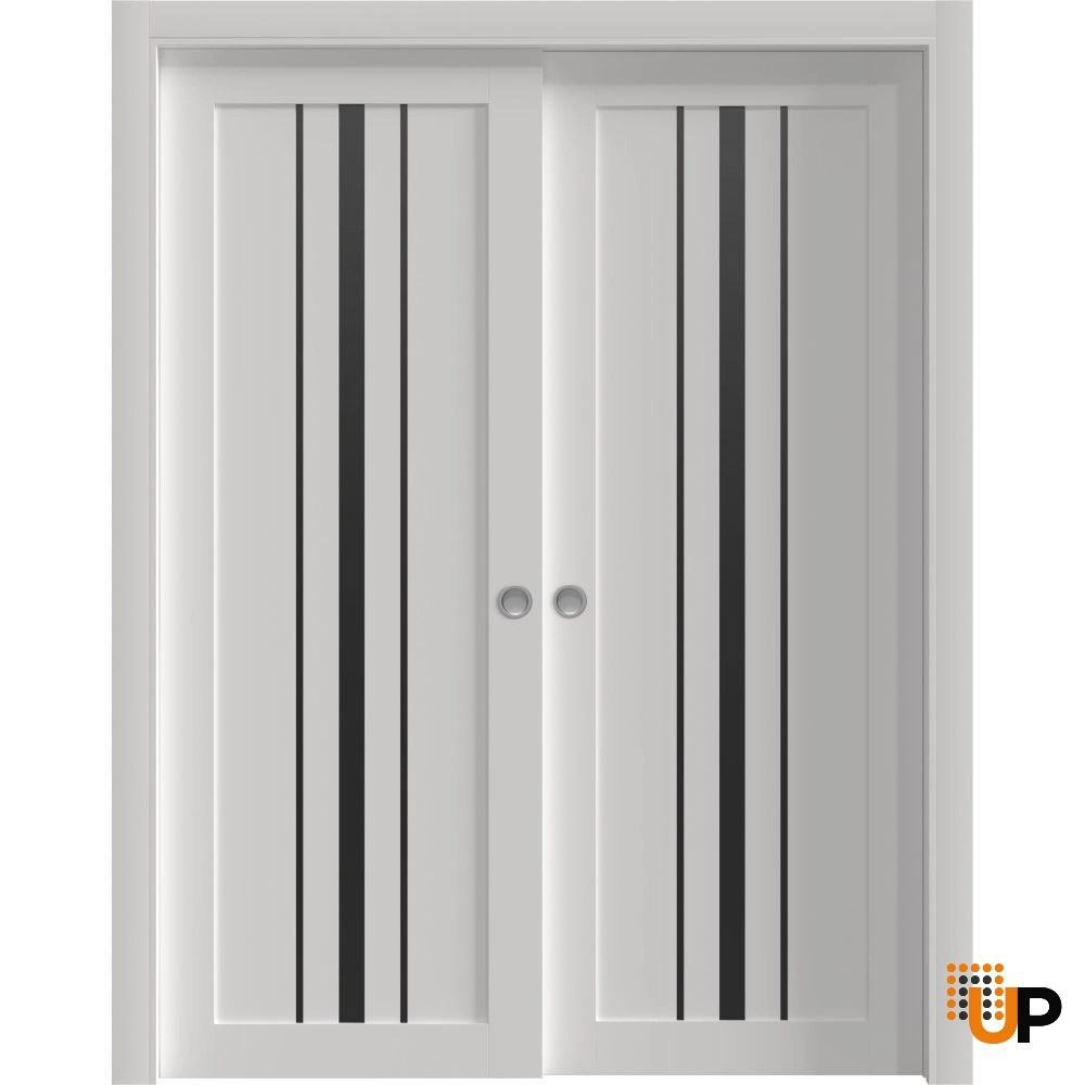 Double solid core sliding interior closet bypass door | Basic 4903 White | 72 x 96 photo#1