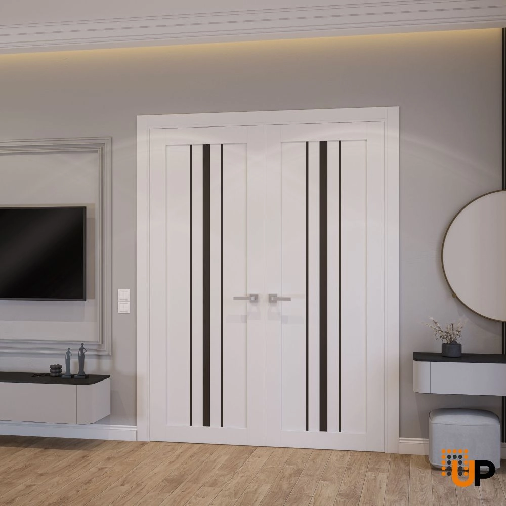 Double solid core interior swing double door | Basic 4903 White | 36 x 80 photo#2
