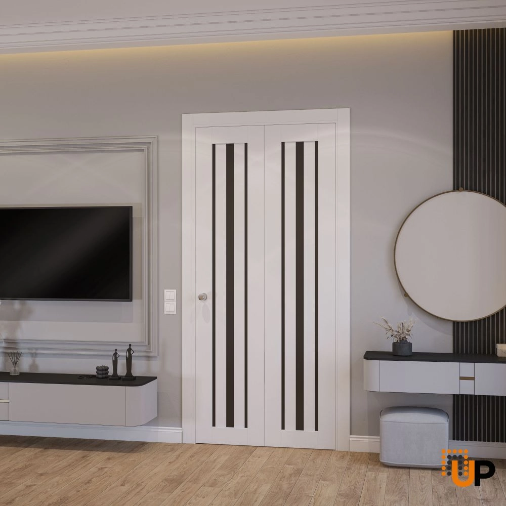 Double solid core sliding interior bi-fold door | Basic 4903 White | 36 x 80 photo#2