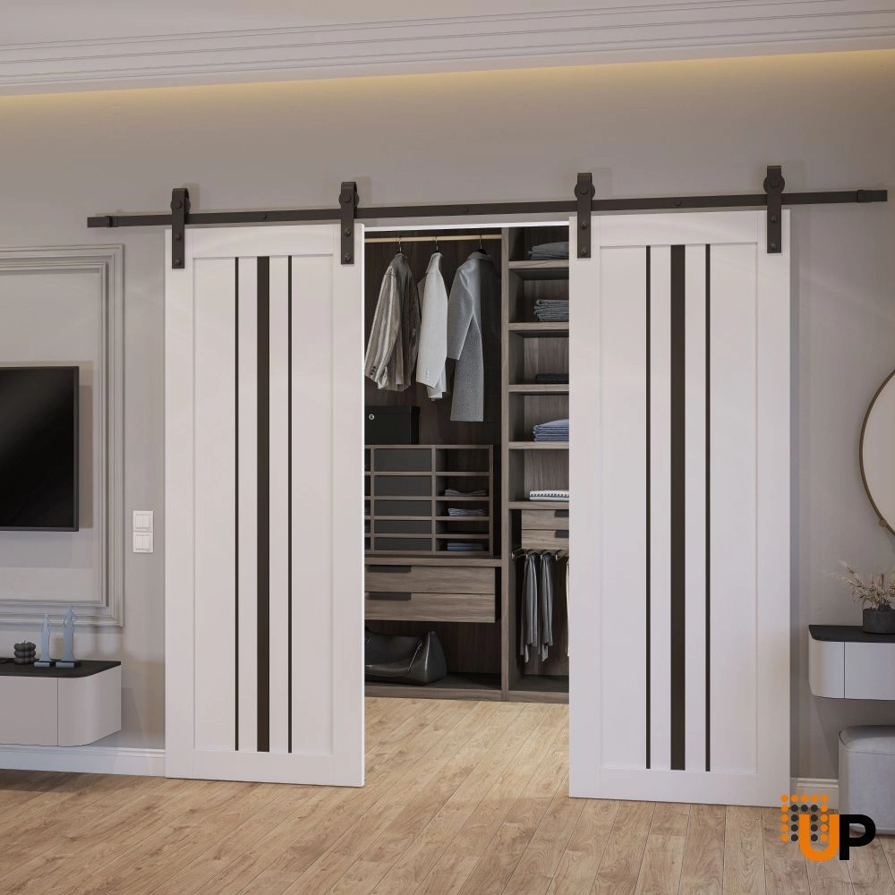 Double solid core sliding interior barn double door | Basic 4903 White | 36 x 80 photo#2