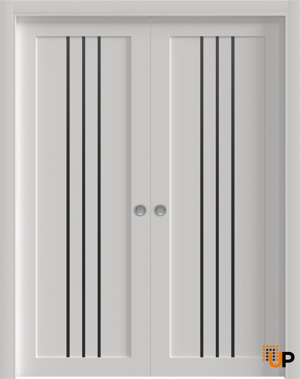 Double solid core sliding interior pocket double door | Basic 4906 White | 36 x 80 photo#1