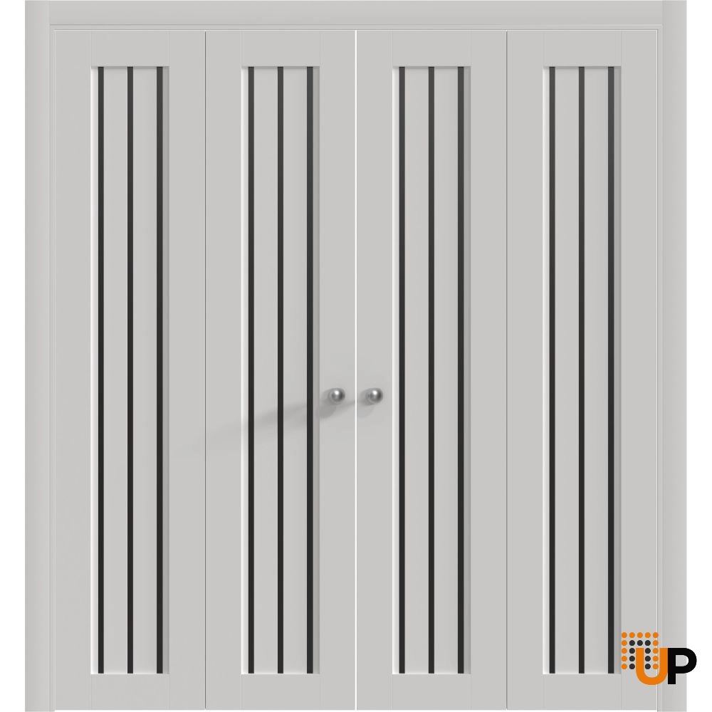 Double solid core sliding interior bi-fold double door | Basic 4906 White | 72 x 80 photo#1