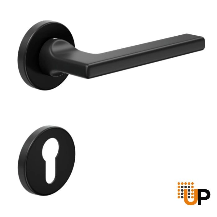 Door Euro Handle THELMA for Magnetic Lock, Black, Entry photo#1