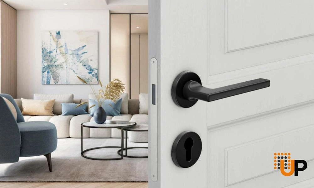 Door Euro Handle THELMA for Magnetic Lock, Black, Entry photo#2