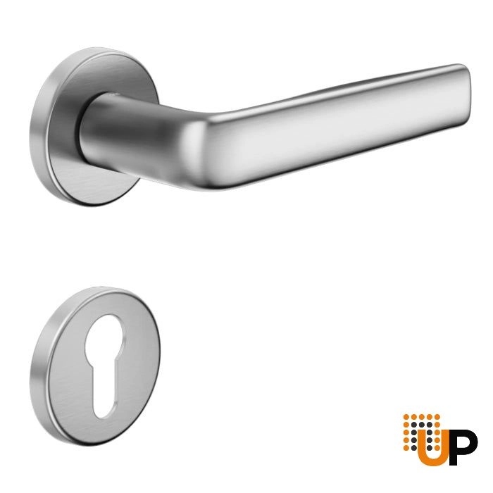Door Euro Handle VIVA for Magnetic Lock, Satin Chrome, Entry photo#1