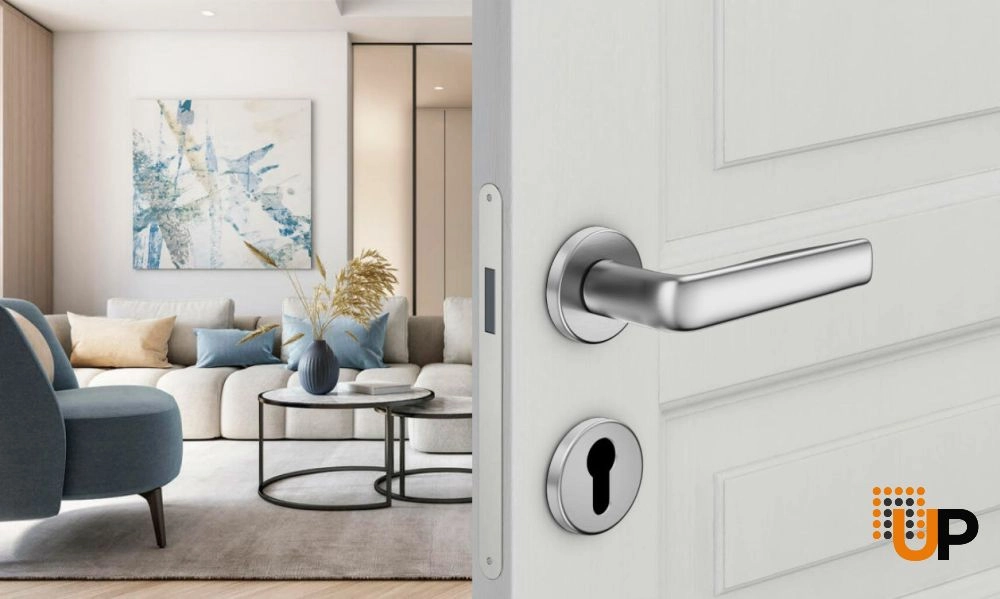 Door Euro Handle VIVA for Magnetic Lock, Satin Chrome, Entry photo#2