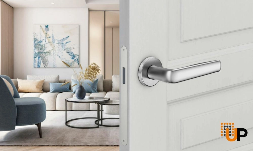 Door Euro Handle VIVA for Magnetic Lock, Satin Chrome, Passage photo#2