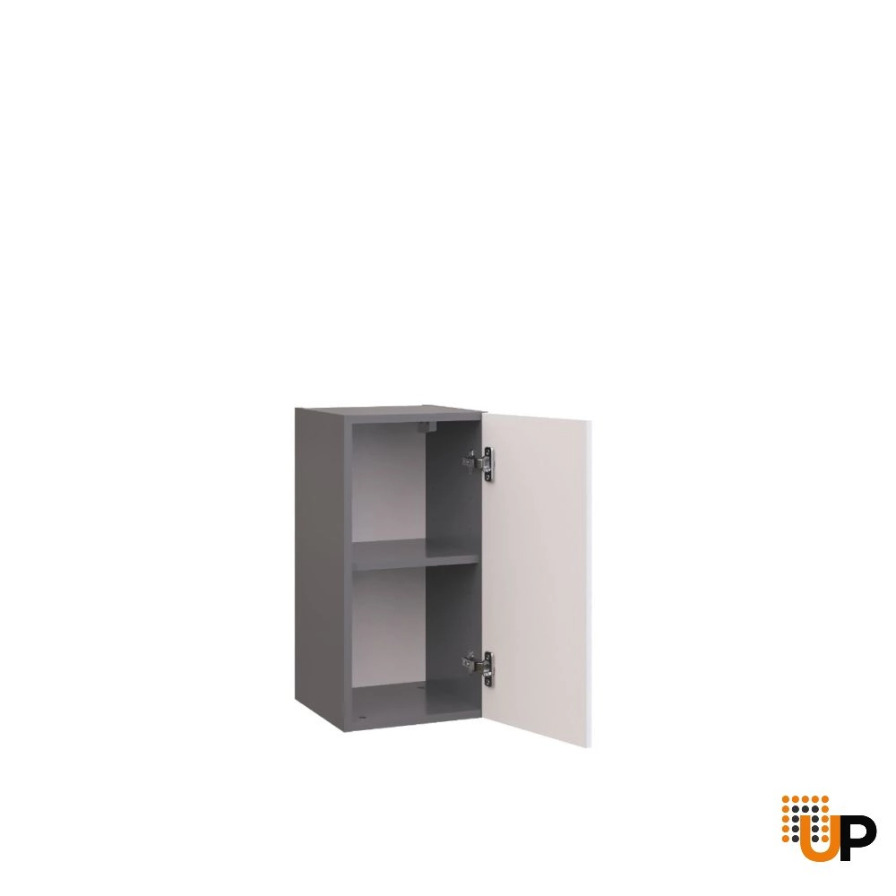 W1224 Wall Cabinet-Single Door-with White Gloss 3D door photo#2