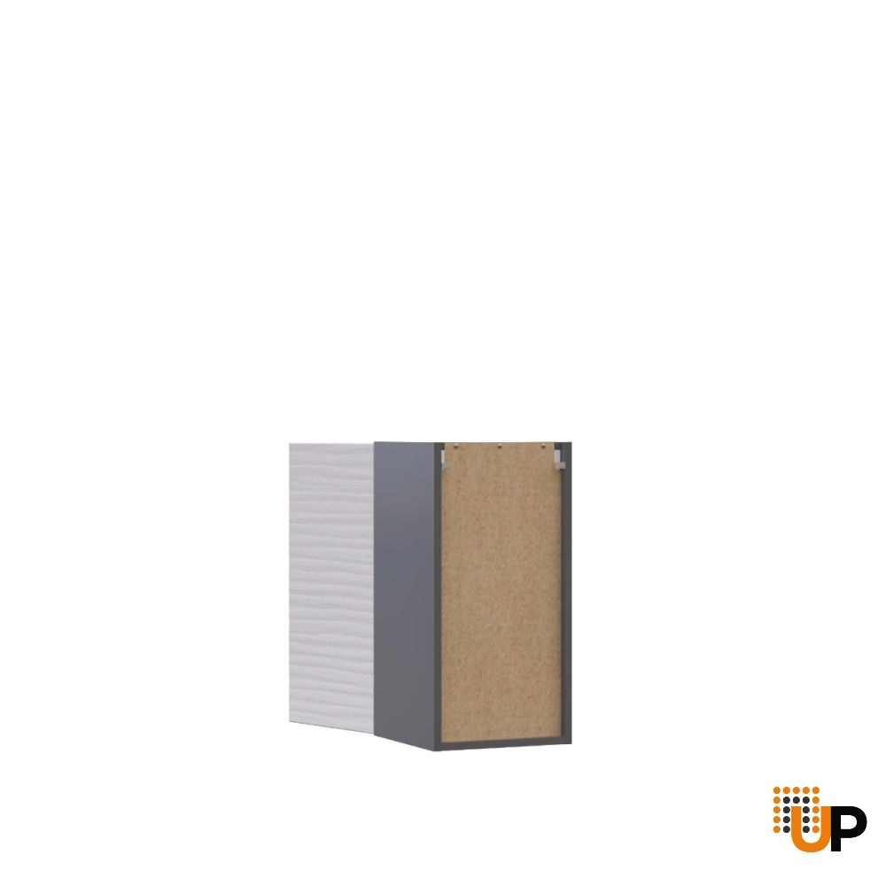 W1224 Wall Cabinet-Single Door-with White Gloss 3D door photo#3