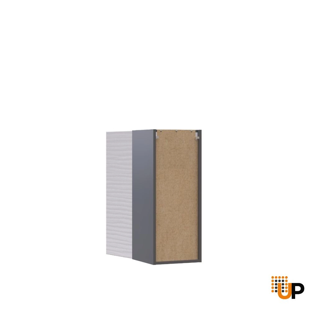 W1230 Wall Cabinet-Single Door-with White Gloss 3D door photo#3