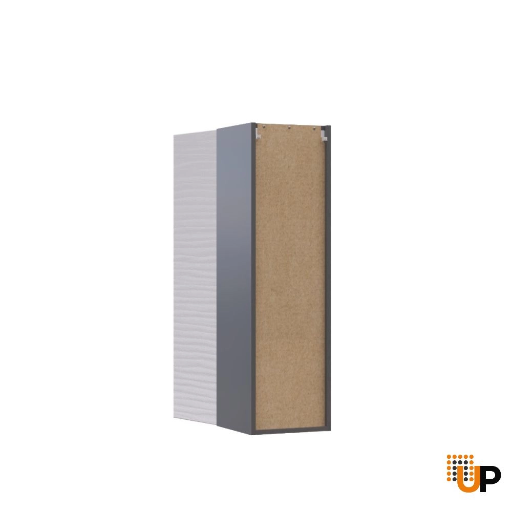 W1242 Wall Cabinet-Single Door-with White Gloss 3D door photo#3