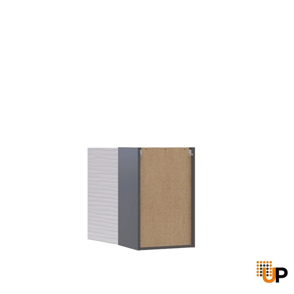 W1524 Wall Cabinet-Single Door-with White Gloss 3D door photo#3