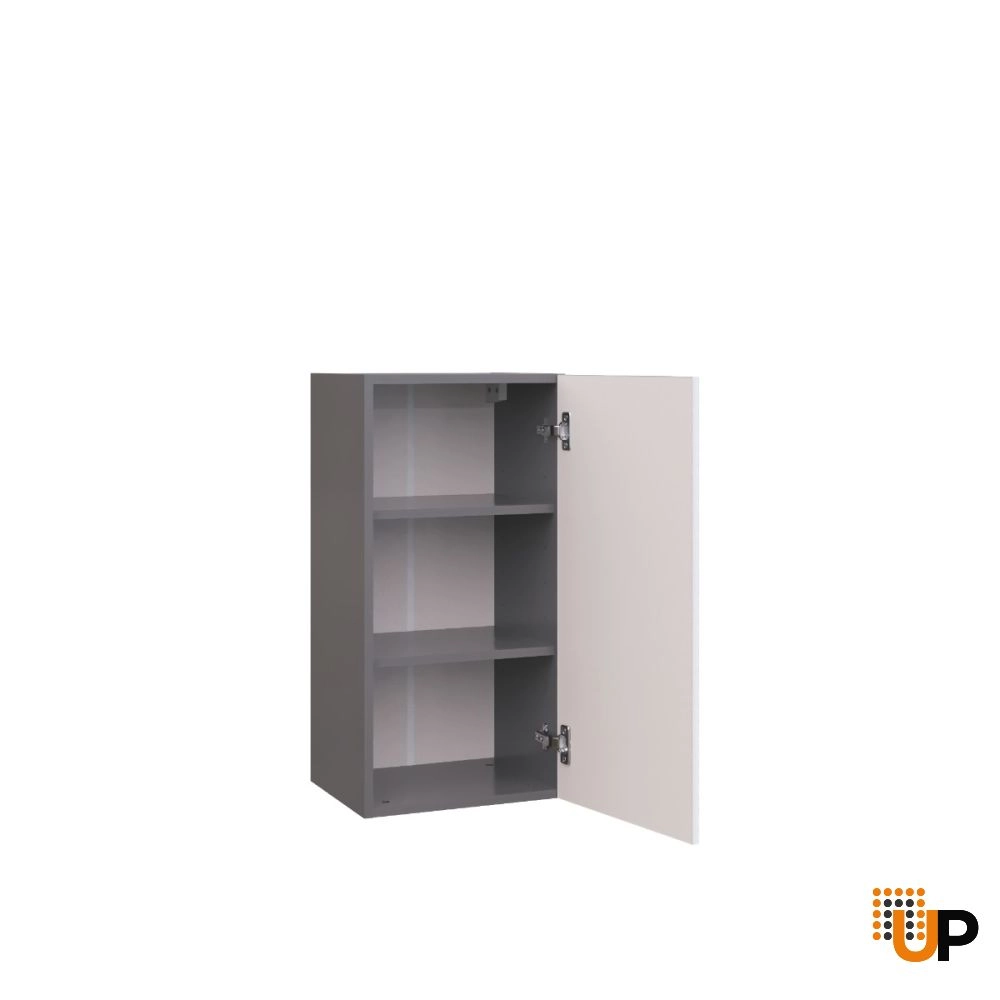 W1530 Wall Cabinet-Single Door-with White Gloss 3D door photo#2