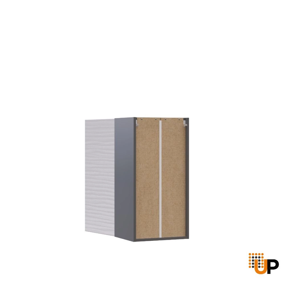 W1530 Wall Cabinet-Single Door-with White Gloss 3D door photo#3