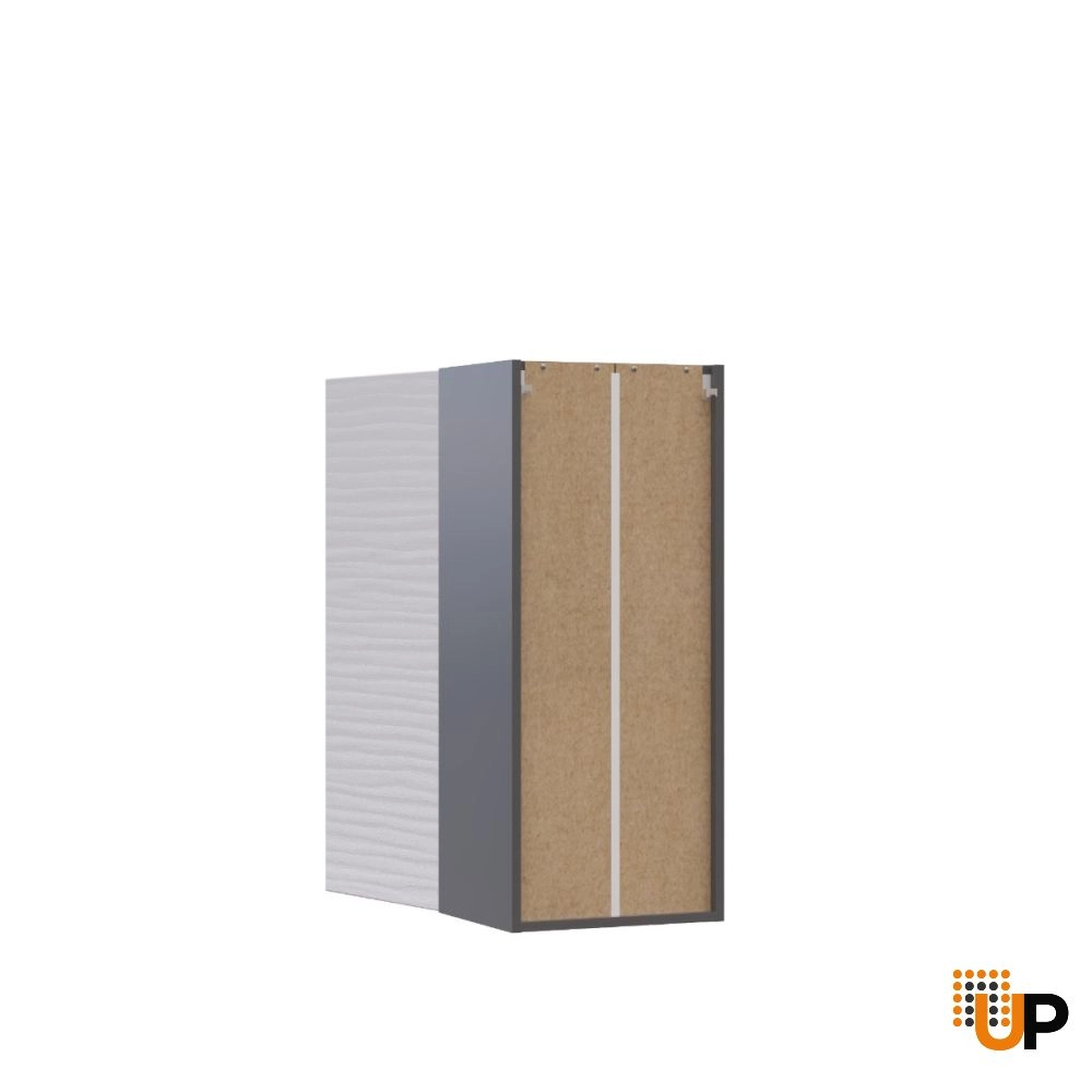 W1536 Wall Cabinet-Single Door-with White Gloss 3D door photo#3
