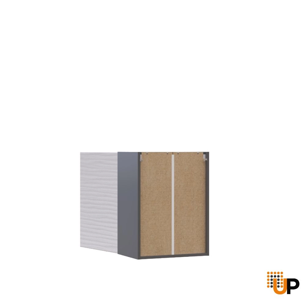W1824 Wall Cabinet-Single Door-with White Gloss 3D door photo#3