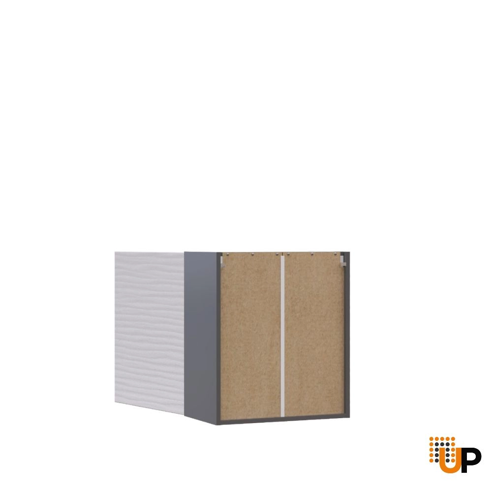 W2124 Wall Cabinet-Single Door-with White Gloss 3D door photo#3