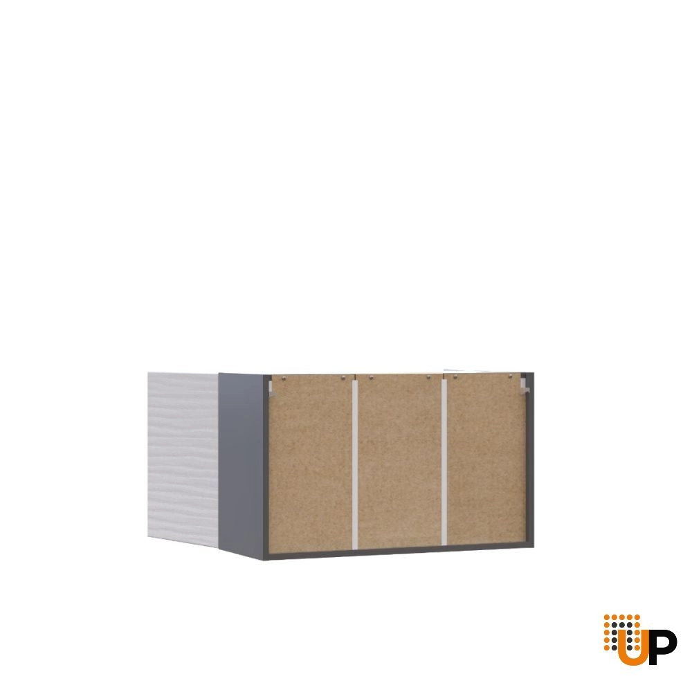 W3018 Wall Cabinet-Double Door-with White Gloss 3D door photo#3