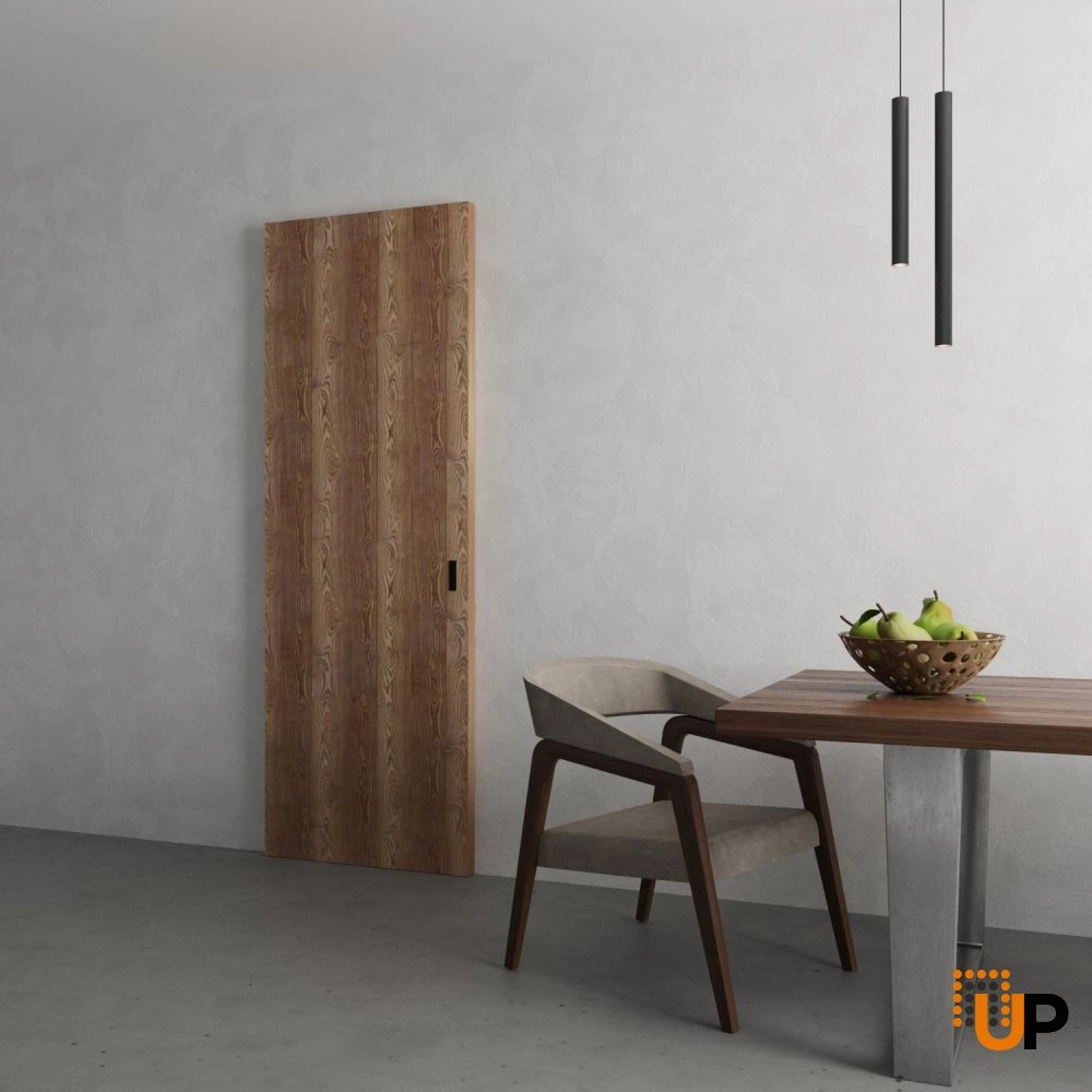 Flush interior hidden barn door | Planum 0010 Brown | 18 x 80 inch photo#4
