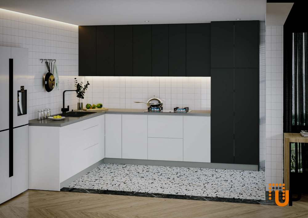 Kitchen Harmony Collection Black & White Gloss Color Base Size 8x10Ft Wide photo#2