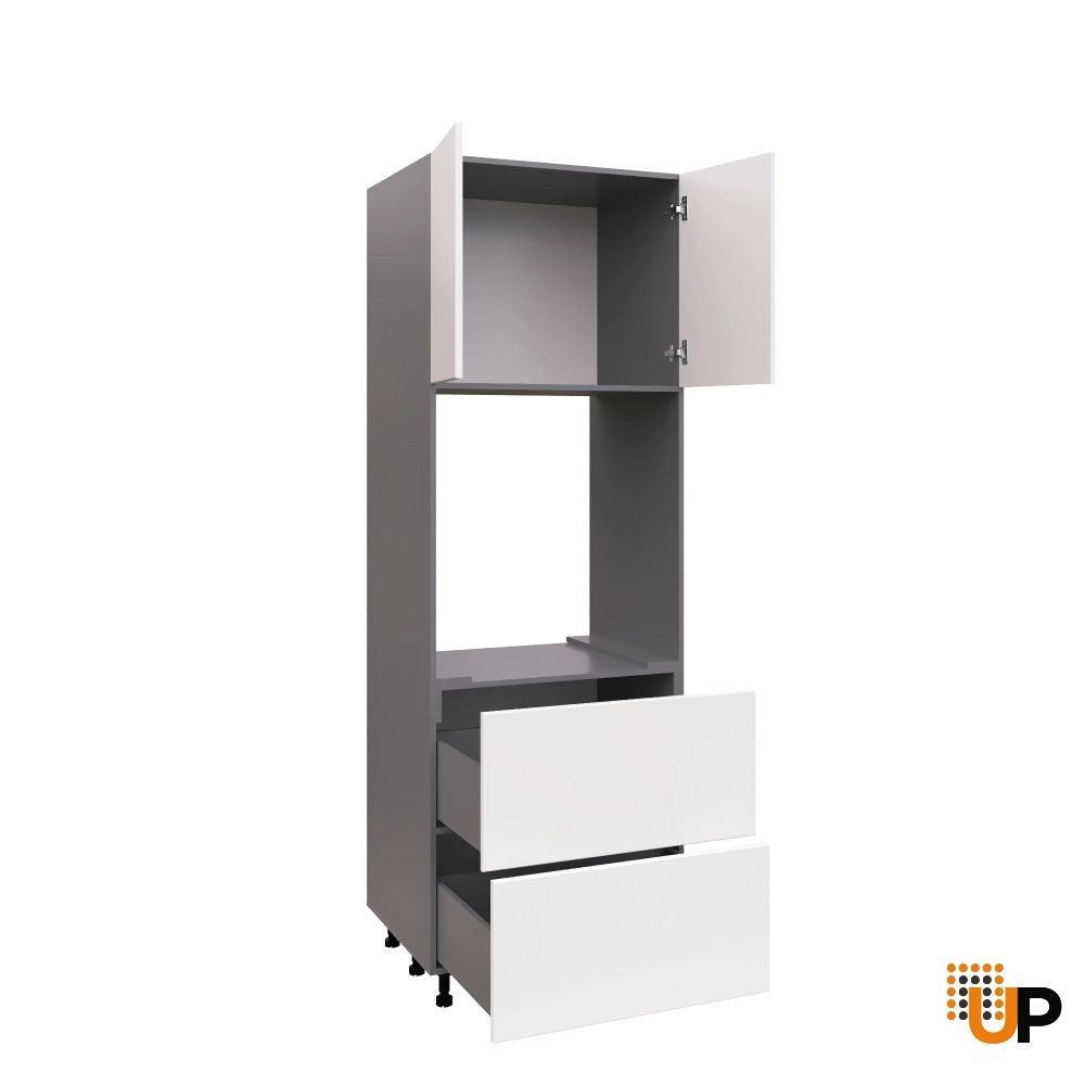 SOC3090DD-DD-GRE Tall Single Oven Cabinets -with White Gloss door photo#2