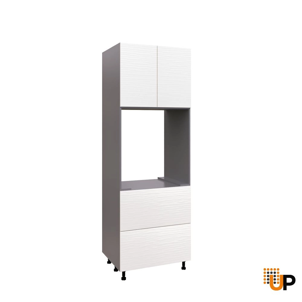 SOC3096DD-DD-GRE Tall Single Oven Cabinets -with White Gloss 3D door photo#1