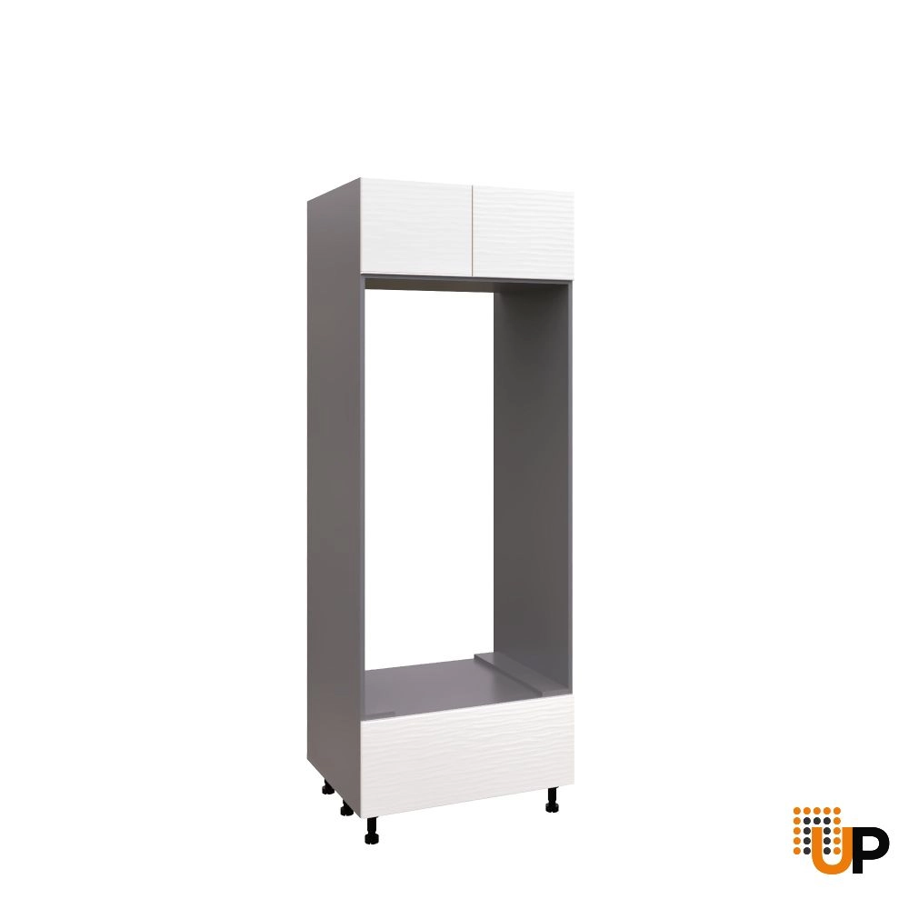 UDOC3084DD-SD-GRE Tall Double Oven Cabinets -with White Gloss 3D door photo#1