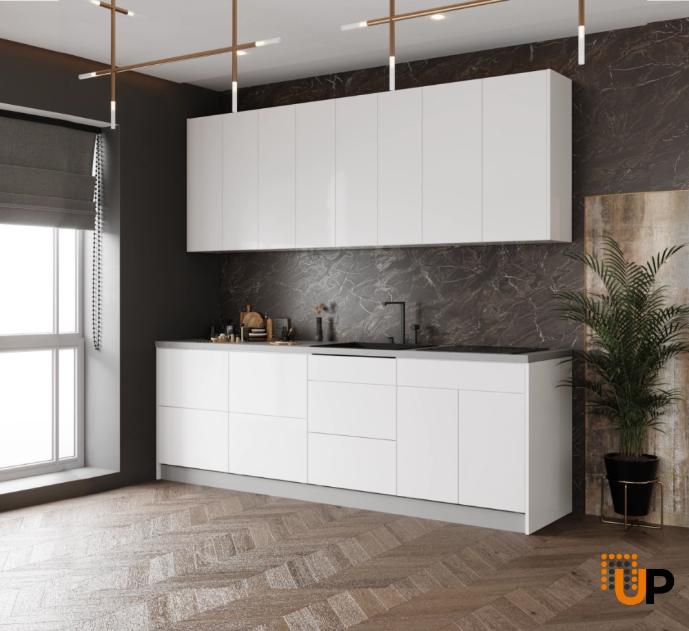 Kitchen Fusion Collection White Gloss Color Base Size 8.5Ft Wide photo#2
