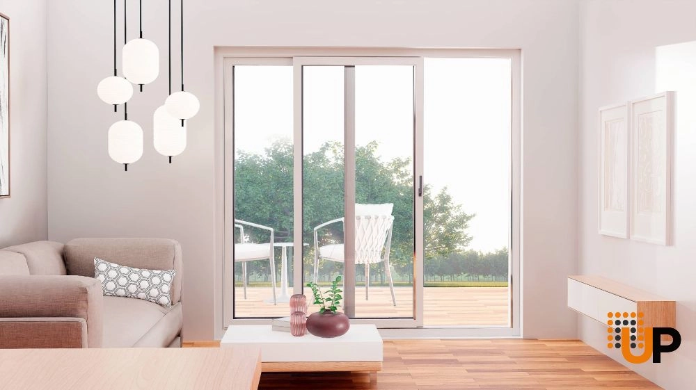 sliding Metal-plastic french exterior door with tempered | Patio 8166 White | 72 x 80 photo#4