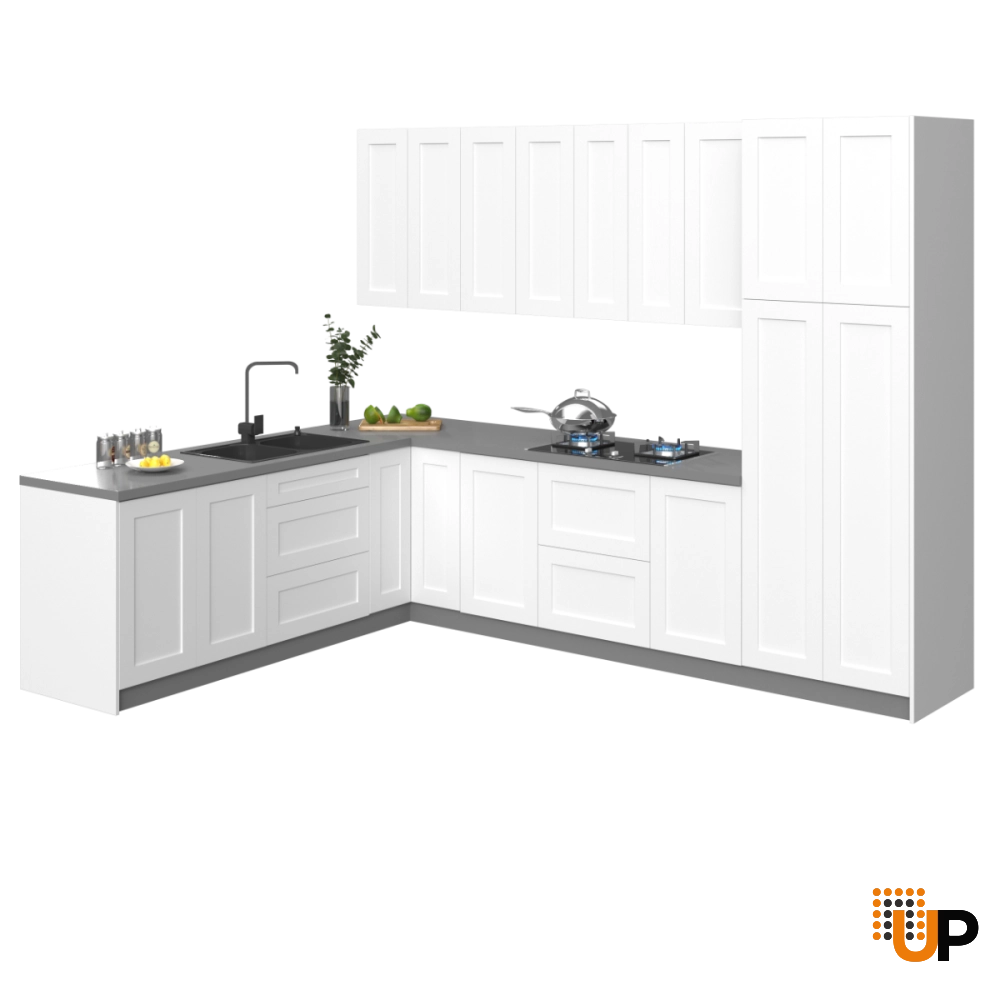 Kitchen Harmony Collection White Matte Color Base Size 8x10Ft Wide photo#1