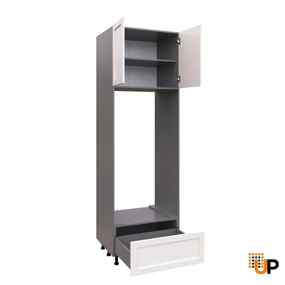 UDOC3096DD-SD-GRE Tall Double Oven Cabinets -with Shaker White Matt door photo#2