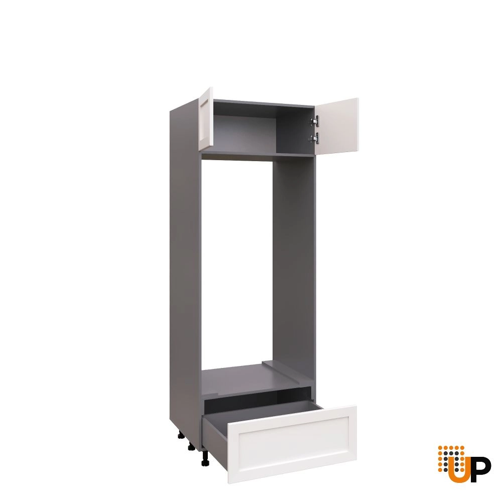 UDOC3084DD-SD-GRE Tall Double Oven Cabinets -with Shaker White Matt door photo#2