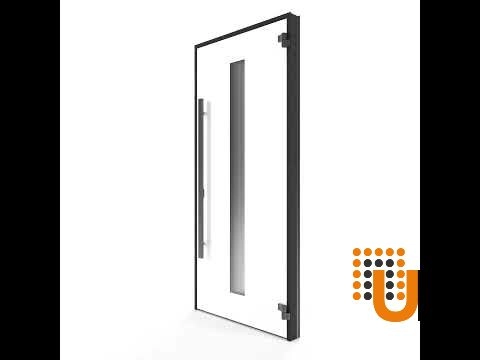 Single swing metal-aluminum modern exterior door with triplex | Ronex 1055 Oak | 60 x 80 photo#7