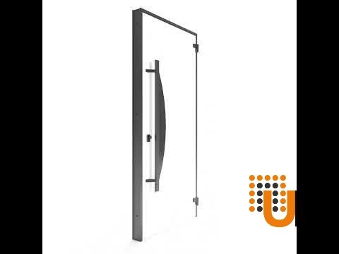 Single swing metal-aluminum modern exterior door with triplex | Ronex 1077 Teak | 36 x 80 photo#7