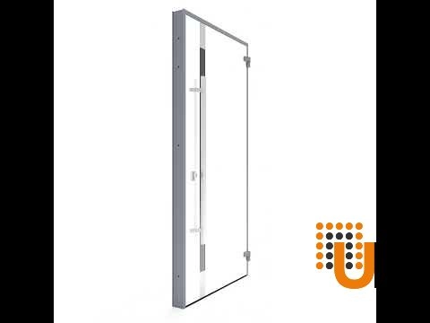 Single swing metal-aluminum modern exterior door with triplex | Ronex 1011 Gray | 48 x 96 photo#7