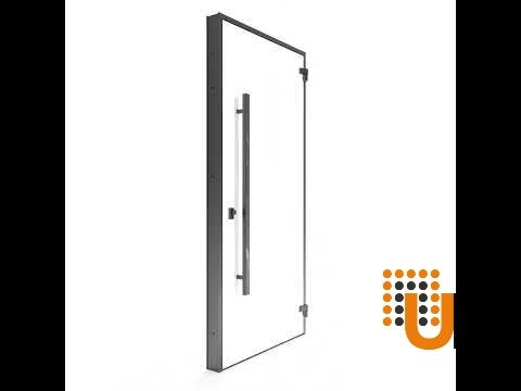 Single swing metal-aluminum modern exterior door | Dekton 0118 Natural Noir | 50 x 96 photo#8